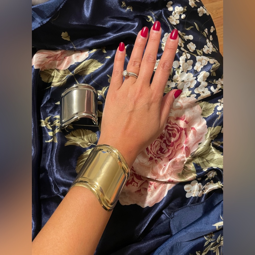 Gold tone + Silver tone Cuff Bracelet set